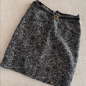Elevenses Anthropologie Black and White Swirl Pencil Skirt
